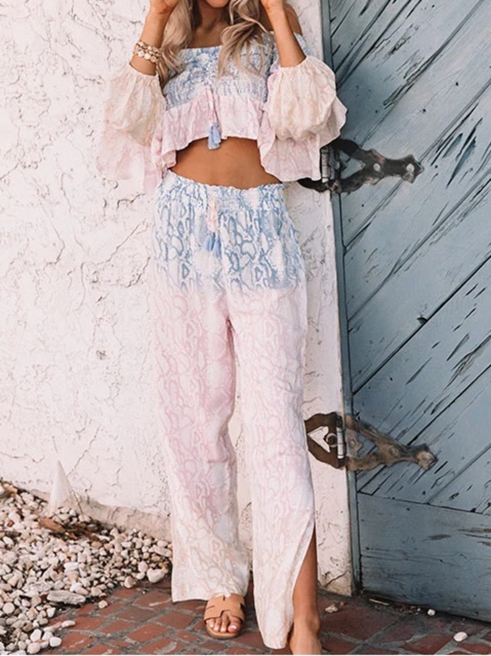 Surf Gypsy Off-Shoulder Two-Piece Set - Picture 2 of 10